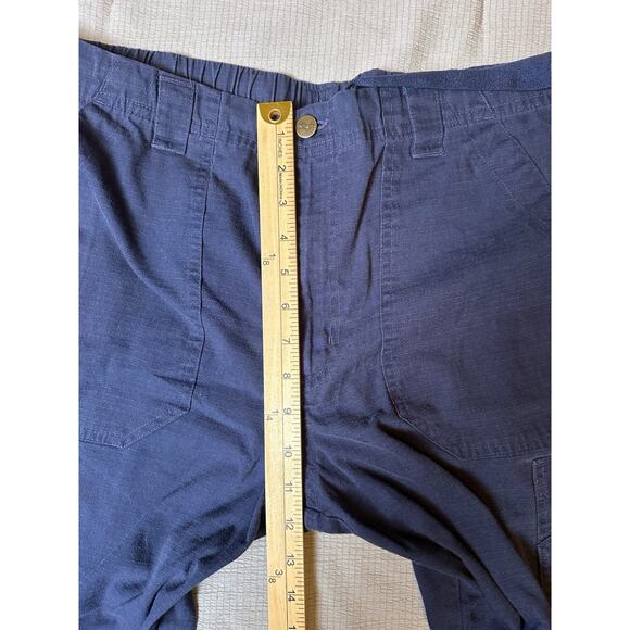 Carhartt Ripstop Cargo Pants Mens Large Navy Blue Workwear Utility Drawstring - Picture 10 of 14